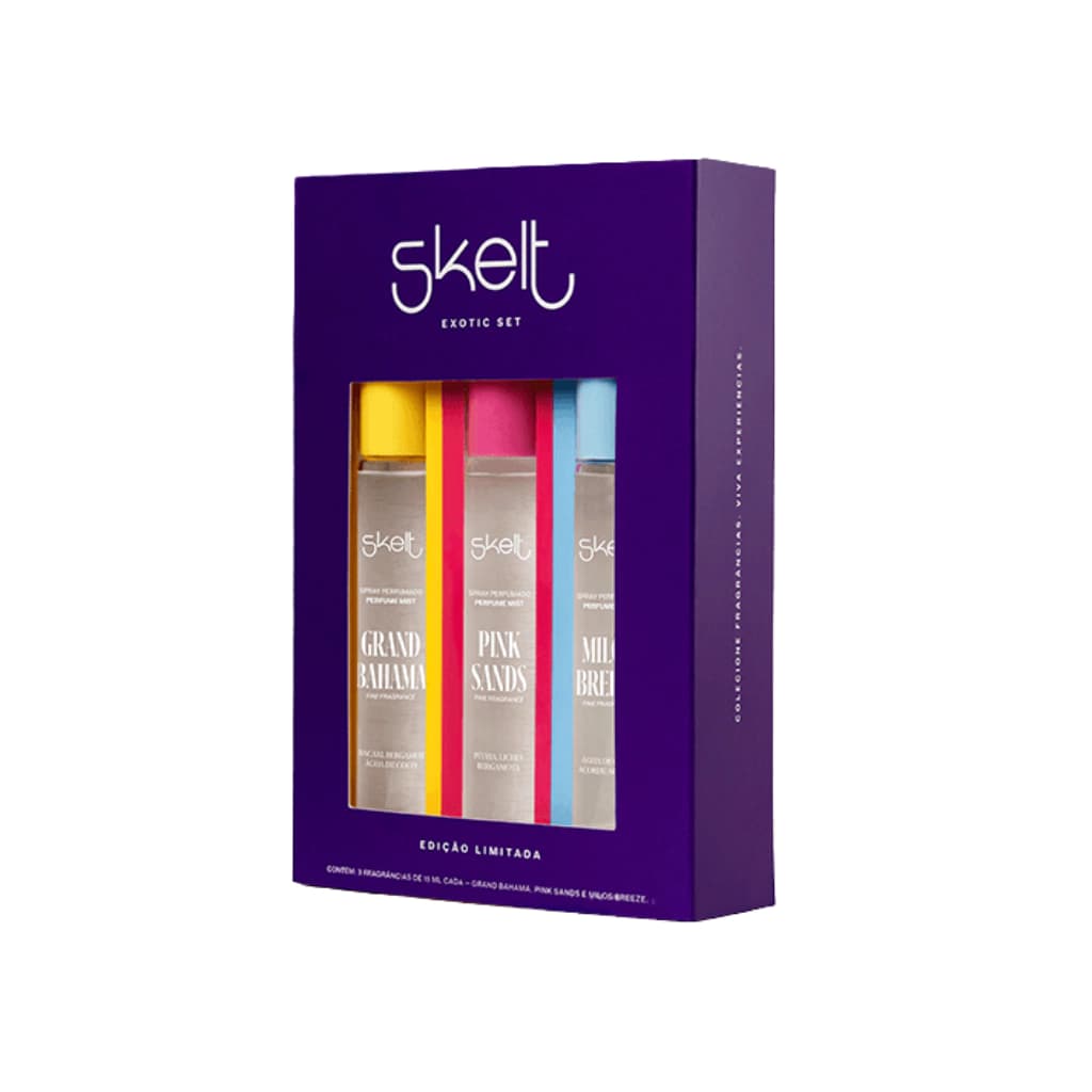 Embalagem de Kit Miniaturas Exotic Set Body Splash Skelt