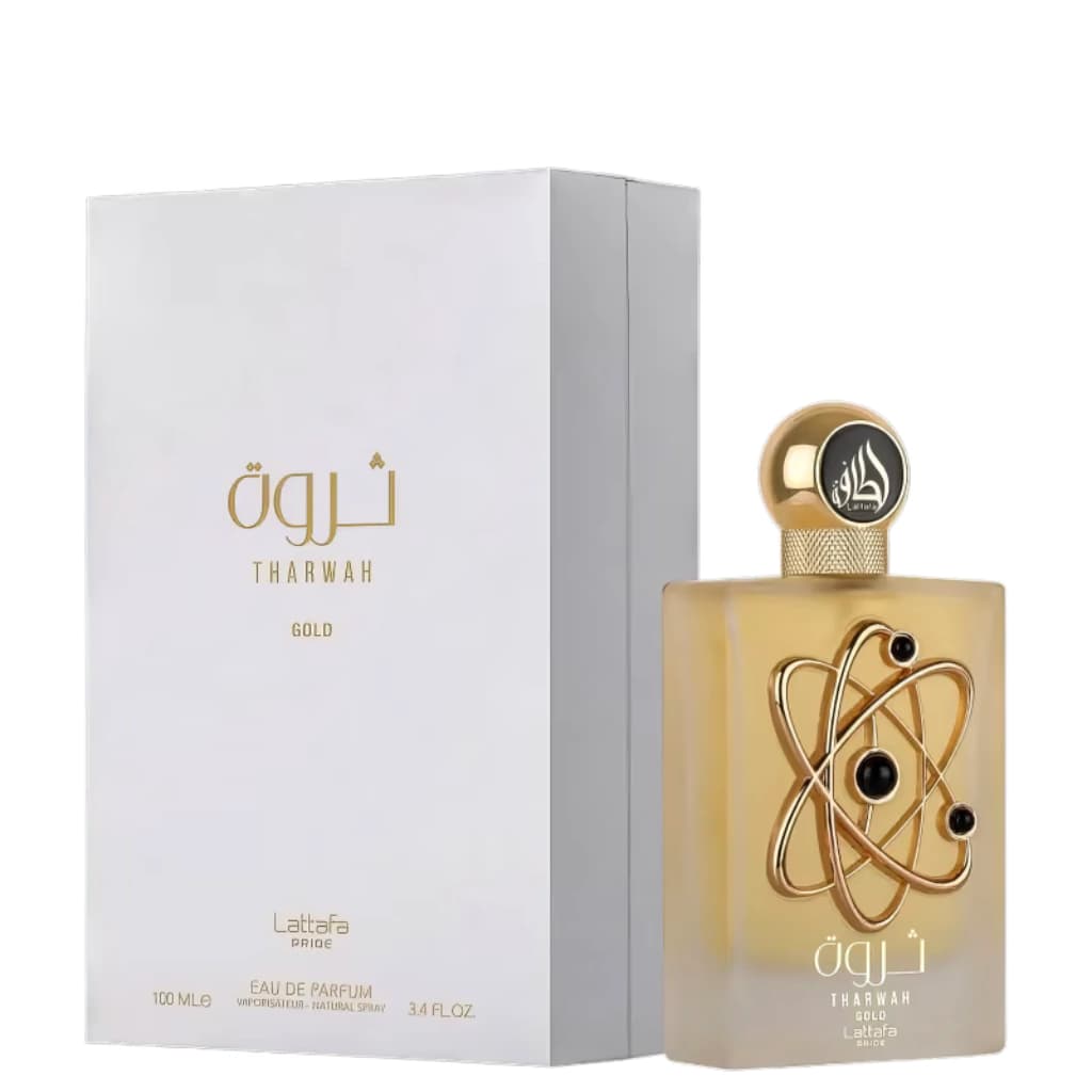 Embalagem de Perfume Tharwah Gold Lattafa Eau de Parfum