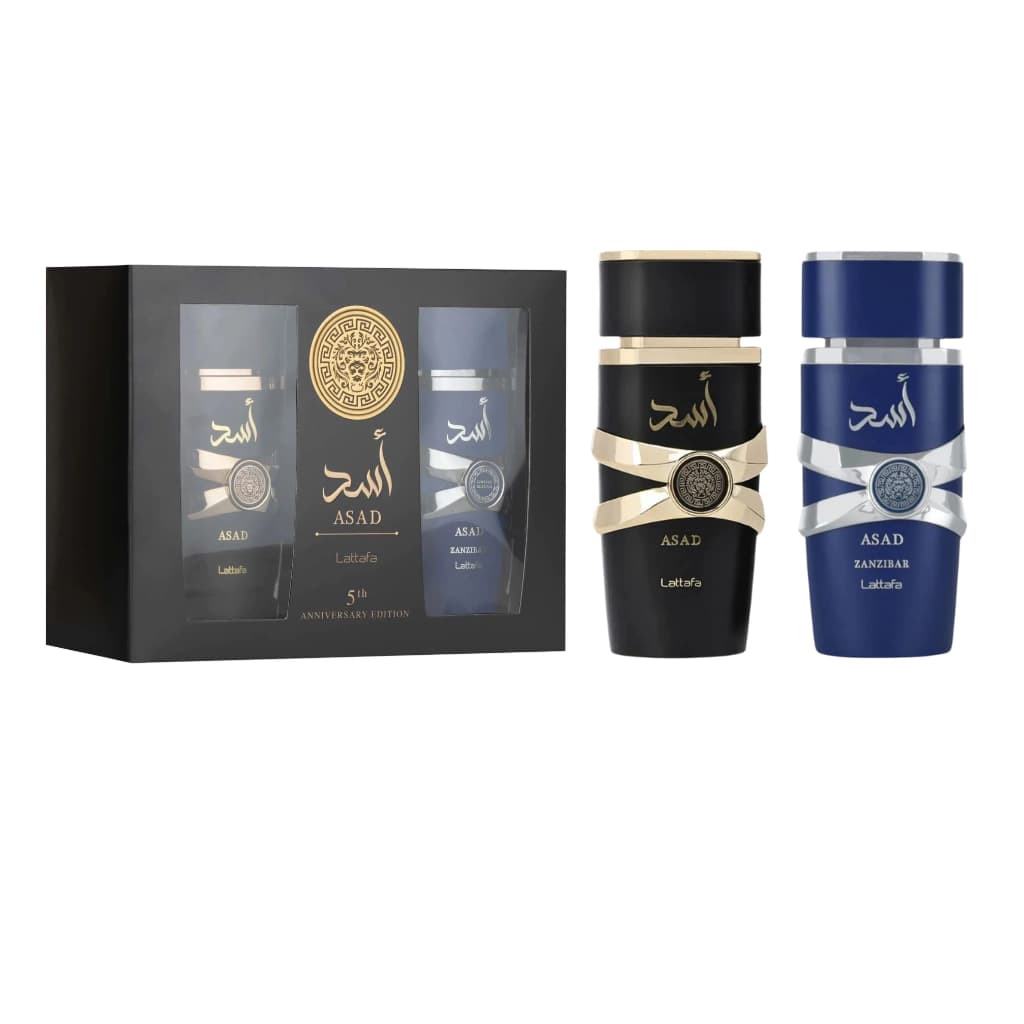 Embalagem de Perfume Lattafa Kit Asad e Zanzibar 5th Anniversary Edition