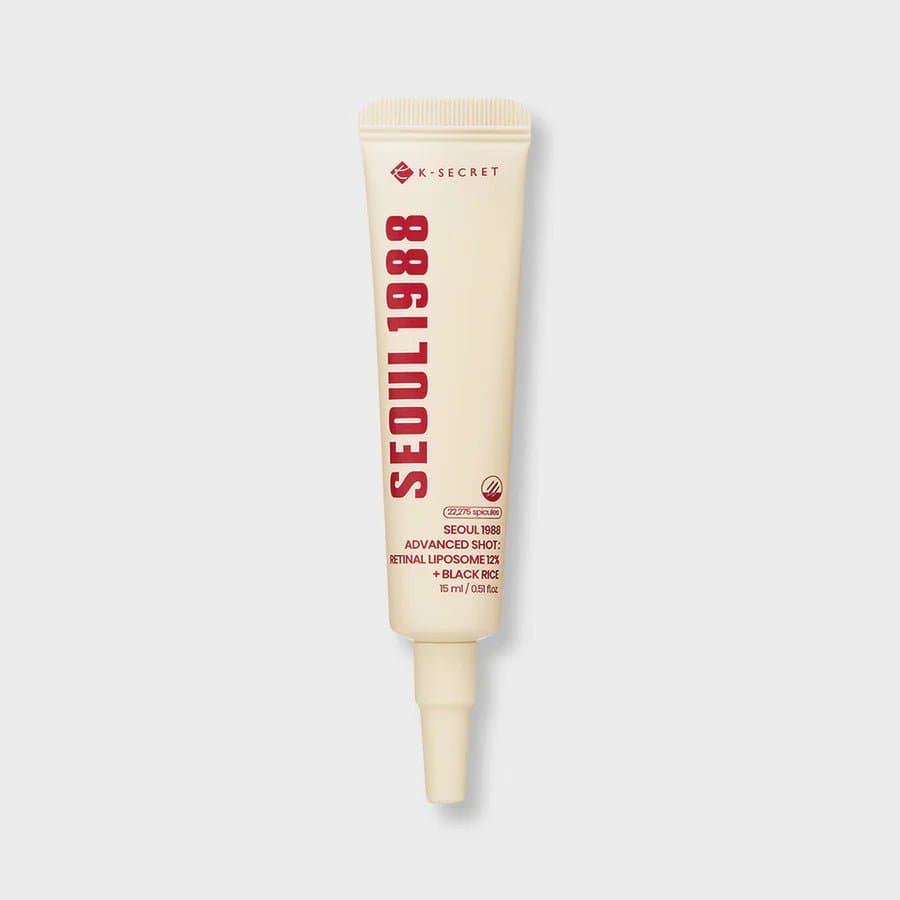 Embalagem de Sérum Facial K Secret Seoul 1988 Dose Avançada Lipossoma de Retinal 12% + Arroz Preto