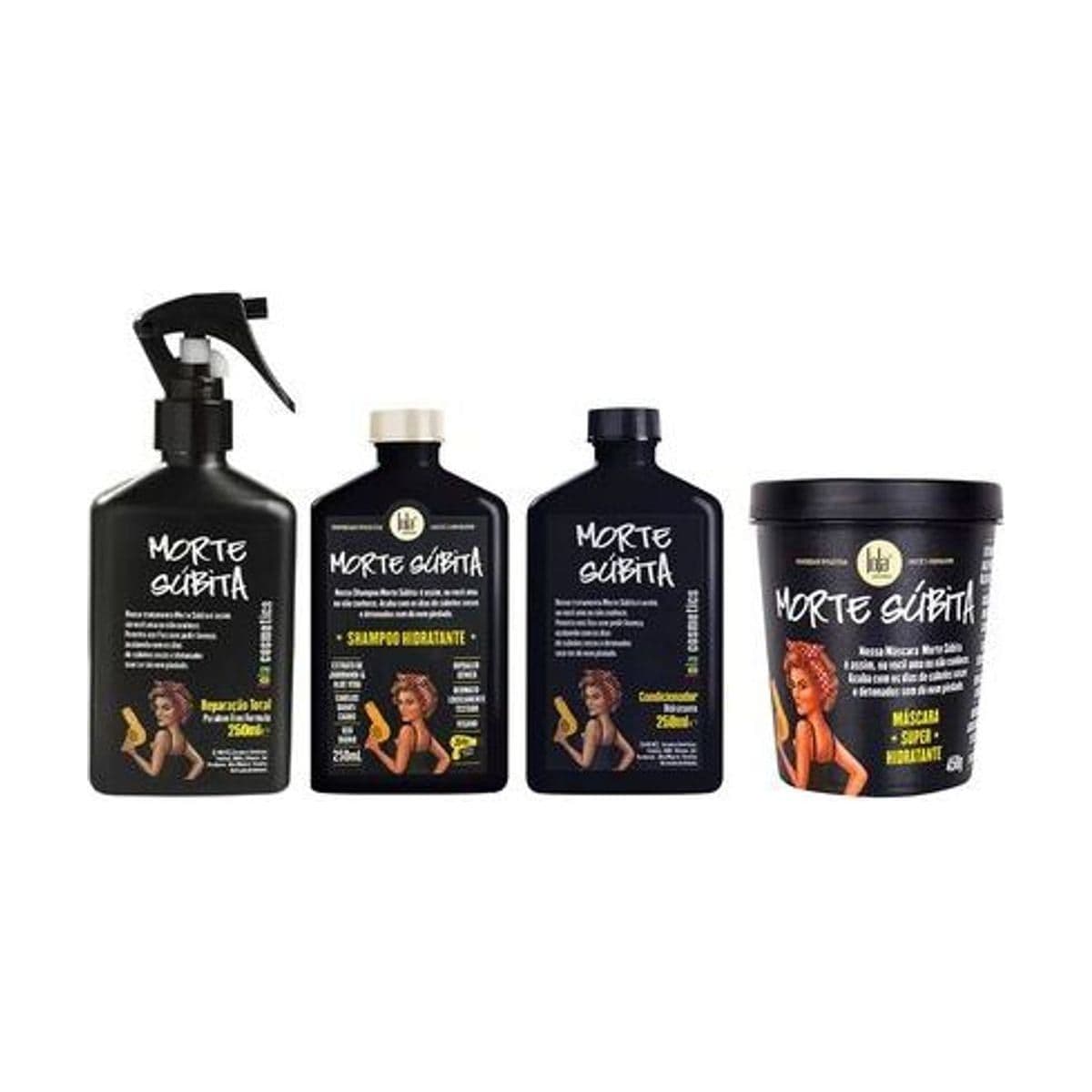 Embalagem de Lola Cosmetics Morte Súbita Kit – Shampoo + Condicionador + Spray + Máscara