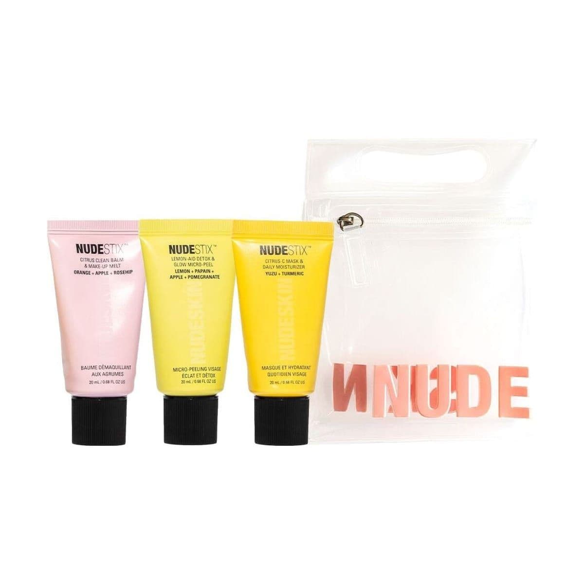 Embalagem de Kit Nudestix Pele Renovada 3 Passos