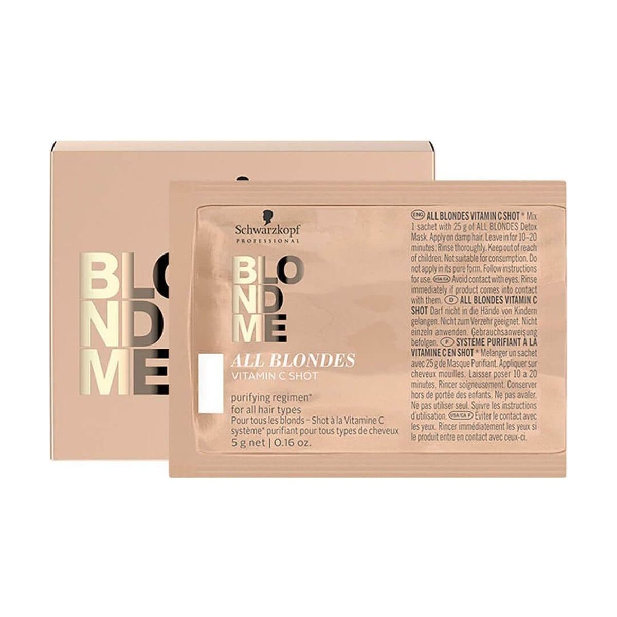Embalagem de Sachê Capilar de Vitamina C Schwarzkopf Blonde Me para Todos os Loiros