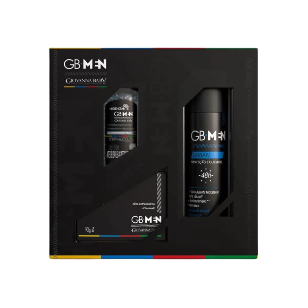 Embalagem de Giovanna Baby GB Men Kit The Power – Shampoo 3 em 1 + Body Spray Aero