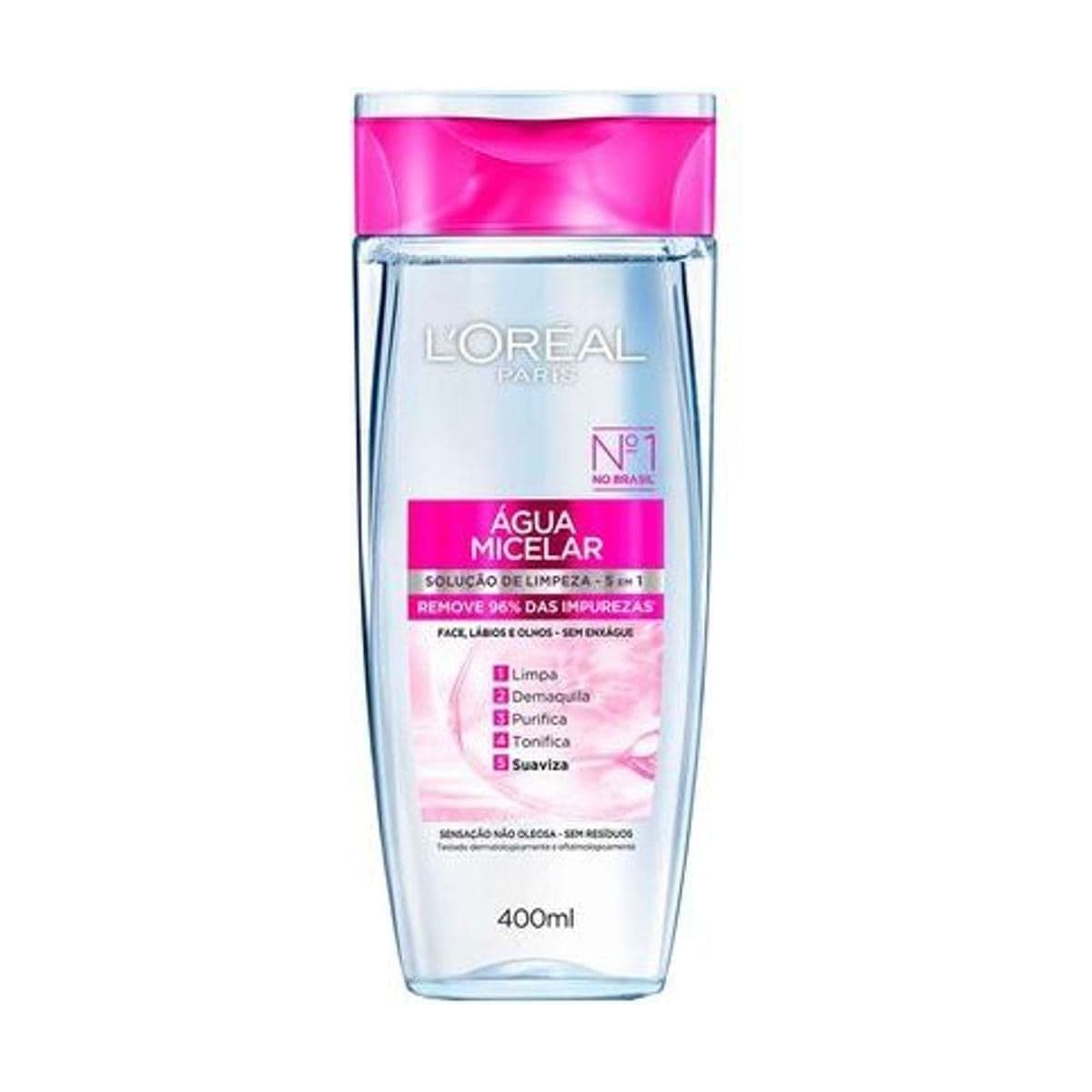 Embalagem de Água Micelar L'Oréal Paris Solução de Limpeza 5 em 1
