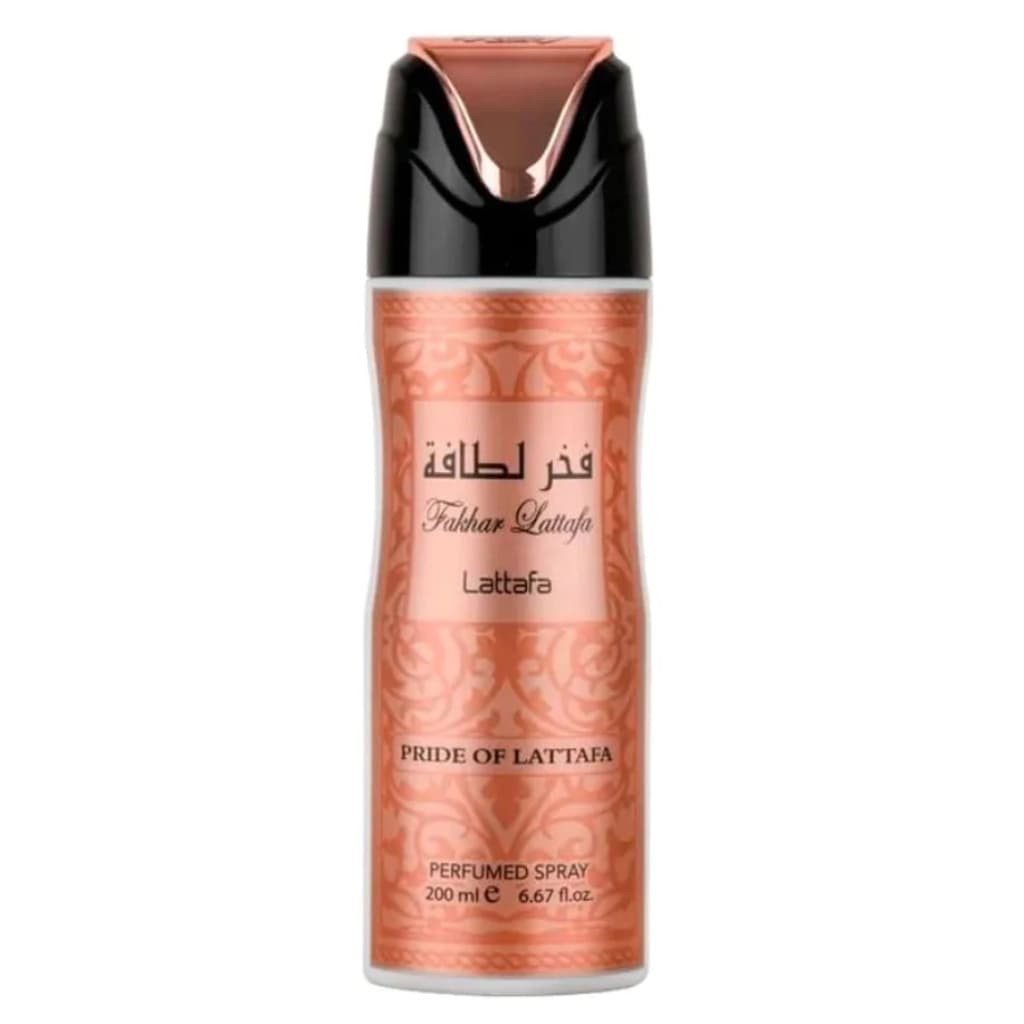 Embalagem de Desodorante Body Spray Lattafa Fakhar Rose 200ml