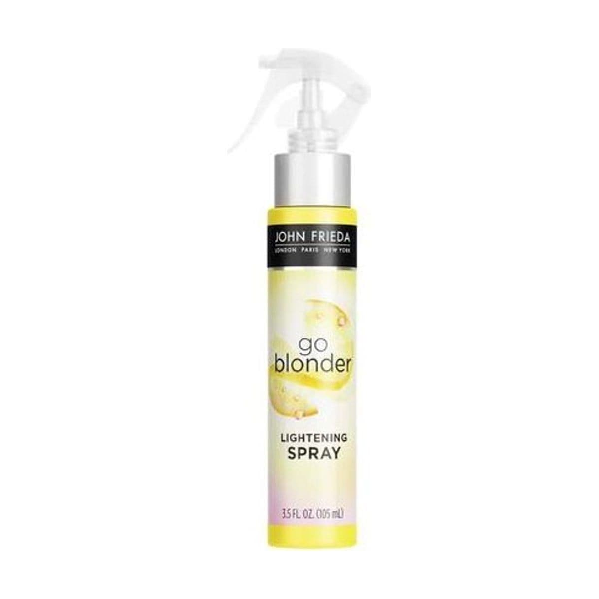 Embalagem de John Frieda Sheer Blonde Go Blonder Controlled Lightening Spray - Fluido Iluminador