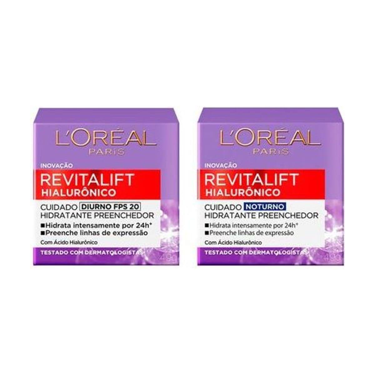 Embalagem de L'Oréal Paris Revitalift Hialurônico Kit Anti-idade - Diurno + Noturno